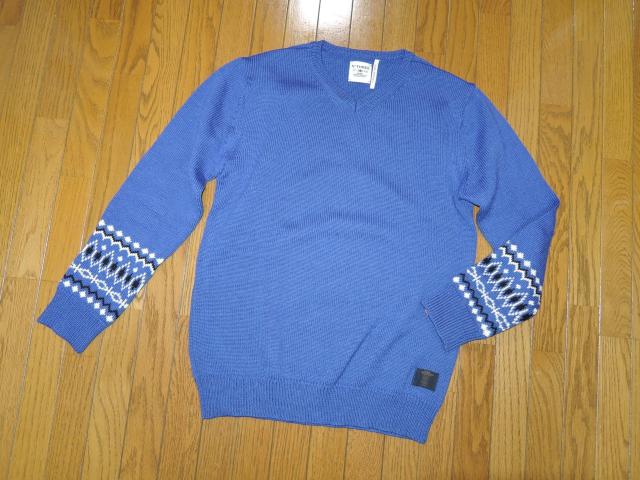 BEDWIN & THE HEARTBREAKERS ベドウィン V字 ニット 3青 ノルディック柄セーターV-NECK KNIT < ブランド BEDWIN & THE HEARTBREAKERS ベドウィン V字 ニット 3青 ノルディック柄セーターV-NECK KNIT < ブランドの
