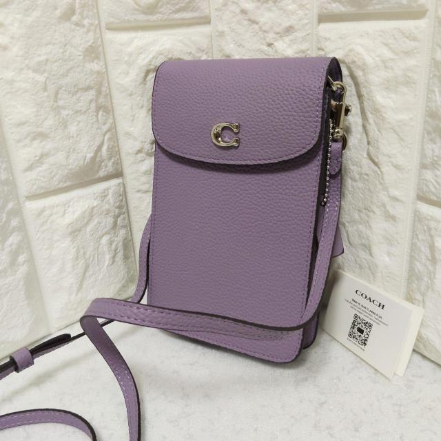 新品 COACH フォーンクロスボディバッグ スマホショルダー 斜めがけOK。パープル 男女兼用。 < ブランド 新品 COACH フォーンクロスボディバッグ スマホショルダー 斜めがけOK。パープル 男女兼用。 < ブランドの