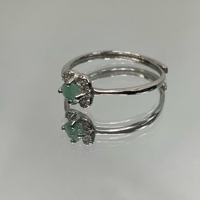 《No.R040》天然石エメラルド 天然非加熱 フリーサイズリング < 女性アクセサリー/時計  《No.R040》天然石エメラルド 天然非加熱 フリーサイズリング < 女性アクセサリー/時計の