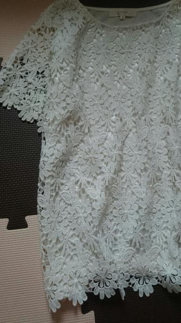 grove グローブ☆透かし編みレーストップス★アイボリー☆ < ブランド  grove グローブ☆透かし編みレーストップス★アイボリー☆ < ブランドの