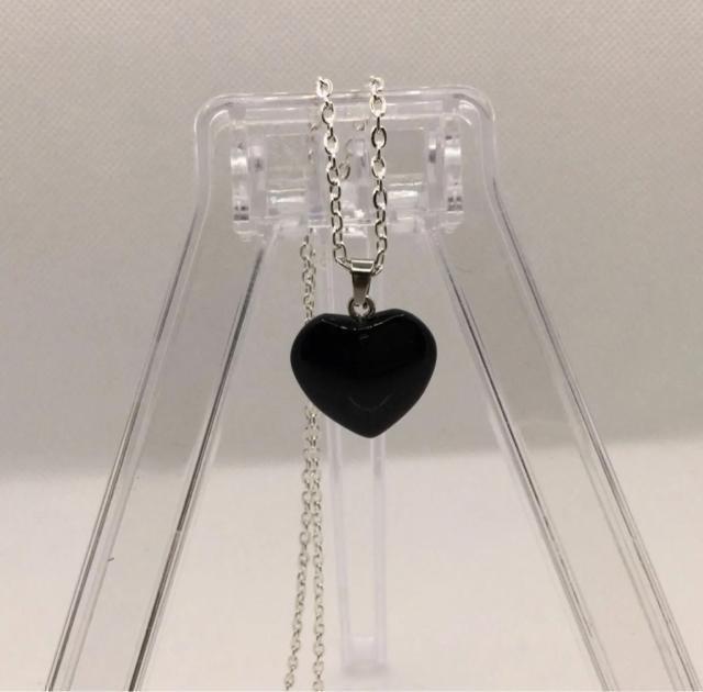 オニキス ハート ネックレス < 女性アクセサリー/時計  オニキス ハート ネックレス  < 女性アクセサリー/時計の