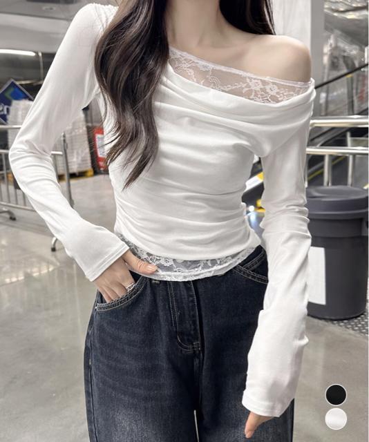 送料無料 新品 レース 長袖Tシャツ レディース 薄手 < 女性ファッション  送料無料 新品 レース 長袖Tシャツ レディース 薄手  < 女性ファッションの