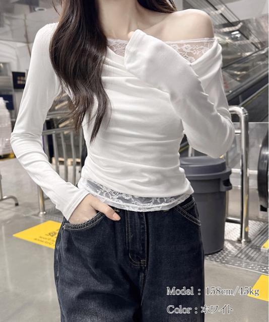 送料無料 新品 レース 長袖Tシャツ レディース 薄手 < 女性ファッション  送料無料 新品 レース 長袖Tシャツ レディース 薄手 < 女性ファッションの