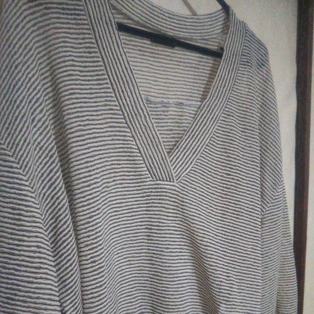 送料無料即決 Amuir ドルマンスリーブ ボーダーシアーカットソー Vネック 重ね着 レイヤード レディース長袖トップス < 女性ファッション 送料無料即決 Amuir ドルマンスリーブ ボーダーシアーカットソー Vネック 重ね着 レイヤード レディース長袖トップス < 女性ファッションの