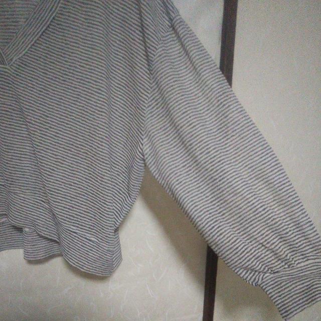 送料無料即決 Amuir ドルマンスリーブ ボーダーシアーカットソー Vネック 重ね着 レイヤード レディース長袖トップス < 女性ファッション 送料無料即決 Amuir ドルマンスリーブ ボーダーシアーカットソー Vネック 重ね着 レイヤード レディース長袖トップス < 女性ファッションの