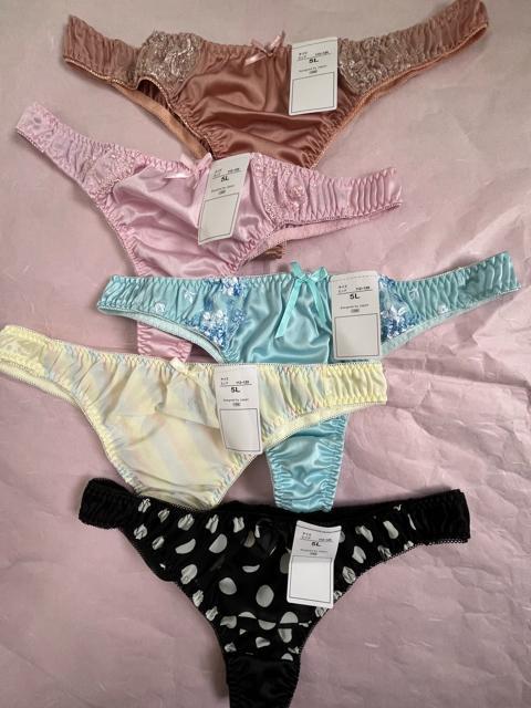 5Lサイズ!5枚セット!光沢ツルツル素材!シフォン使いあり!高貴品格!色とりどり!エレガント!Tバックショーツ!No.るる < 女性ファッション  5Lサイズ!5枚セット!光沢ツルツル素材!シフォン使いあり!高貴品格!色とりどり!エレガント!Tバックショーツ!No.るる < 女性ファッションの