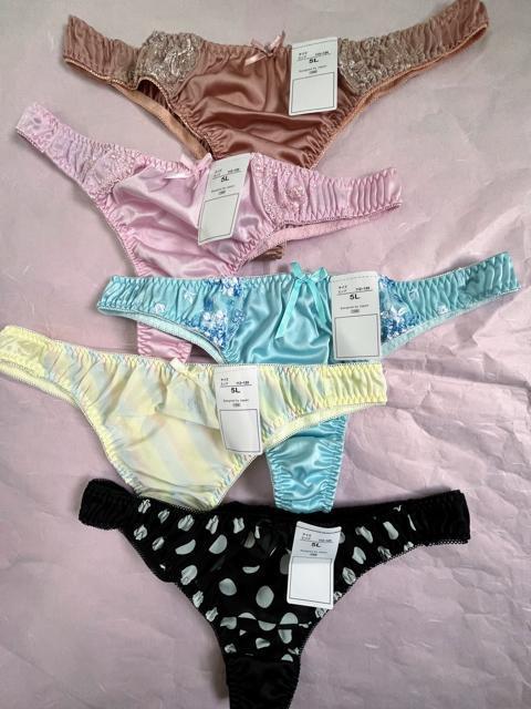 5Lサイズ!5枚セット!光沢ツルツル素材!シフォン使いあり!高貴品格!色とりどり!エレガント!Tバックショーツ!No.るる < 女性ファッション  5Lサイズ!5枚セット!光沢ツルツル素材!シフォン使いあり!高貴品格!色とりどり!エレガント!Tバックショーツ!No.るる < 女性ファッションの