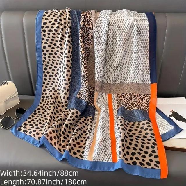 超お買い得1290円★エレガントなヒョウ柄スカーフ 女性用 通気性・防寒・防風 春/秋向け シャール ブルー < 女性ファッション  超お買い得1290円★エレガントなヒョウ柄スカーフ 女性用 通気性・防寒・防風 春/秋向け シャール ブルー < 女性ファッションの