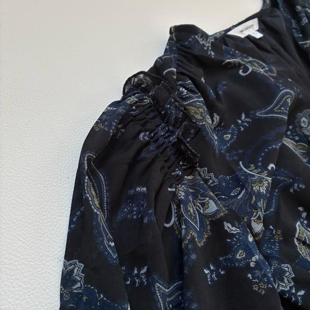 ◆極美品◆マウジー◆花柄シアーティアードマキシワンピース◆黒×ネイビー◆S < ブランド ◆極美品◆マウジー◆花柄シアーティアードマキシワンピース◆黒×ネイビー◆S < ブランドの