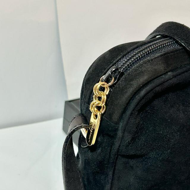 Salvatore Ferragamo �t�F���K�� �X�G�[�h ���U�[ M214610 �V�����_�[�o�b�O �u���b�N �S�[���h���� �� �u�����h�� 