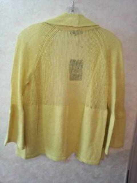 黄色ニットカーディガン麻綿ベルスリーブサマーニットボレロM < 女性ファッション  黄色ニットカーディガン麻綿ベルスリーブサマーニットボレロM < 女性ファッションの