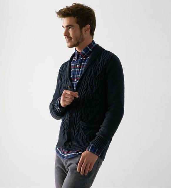 【American Eagle】AEOケーブルショールカラーカーディガン XL/フリートネイビー < ブランド 【American Eagle】AEOケーブルショールカラーカーディガン XL/フリートネイビー < ブランドの