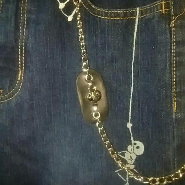 キッズ140★新品★チェーン付スカル柄デニム < キッズ/ベビー  キッズ140★新品★チェーン付スカル柄デニム < キッズ/ベビーの