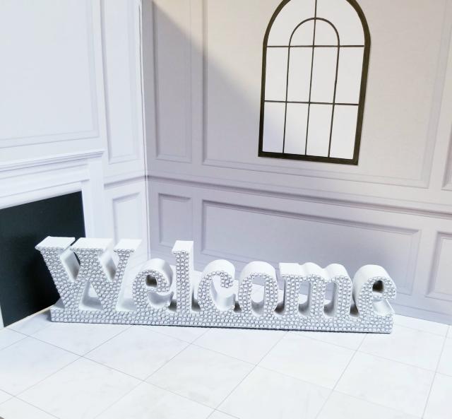 Lwelcomeオブジェラインストーンデコ 結婚式ウェディング受付 < インテリア/ライフ  Lwelcomeオブジェラインストーンデコ 結婚式ウェディング受付  < インテリア/ライフの