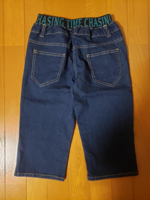 ☆新品未使用☆ウエストリブ半端丈ストレッチジーンズ☆150 < キッズ/ベビー  ☆新品未使用☆ウエストリブ半端丈ストレッチジーンズ☆150 < キッズ/ベビーの