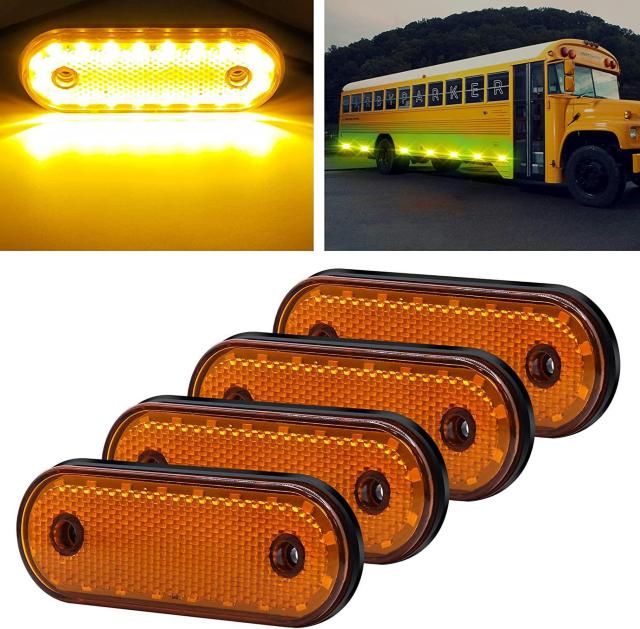 マーカーランプ 24V アンバー トラック用 LED 高輝度 トレーラーマーカー 4個セット < 自動車/バイク マーカーランプ 24V アンバー トラック用 LED 高輝度 トレーラーマーカー 4個セット < 自動車/バイク