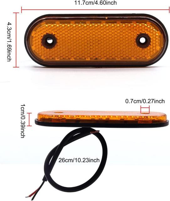 マーカーランプ 24V アンバー トラック用 LED 高輝度 トレーラーマーカー 4個セット < 自動車/バイク マーカーランプ 24V アンバー トラック用 LED 高輝度 トレーラーマーカー 4個セット < 自動車/バイク