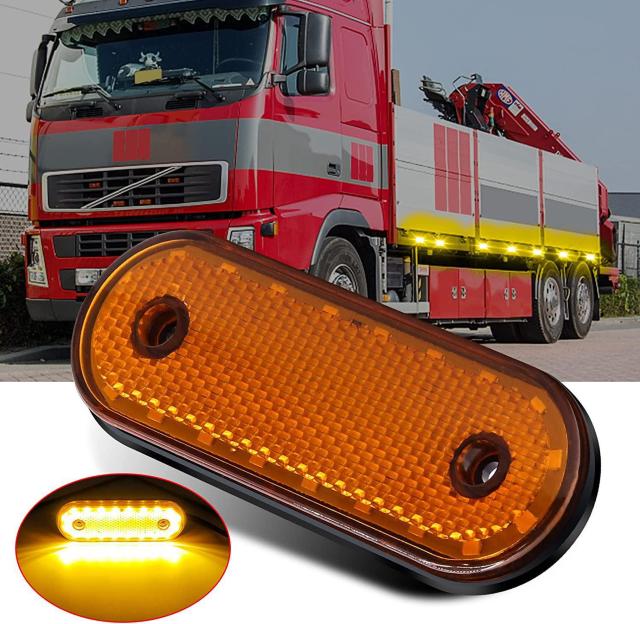 マーカーランプ 24V アンバー トラック用 LED 高輝度 トレーラーマーカー 4個セット < 自動車/バイク マーカーランプ 24V アンバー トラック用 LED 高輝度 トレーラーマーカー 4個セット < 自動車/バイク