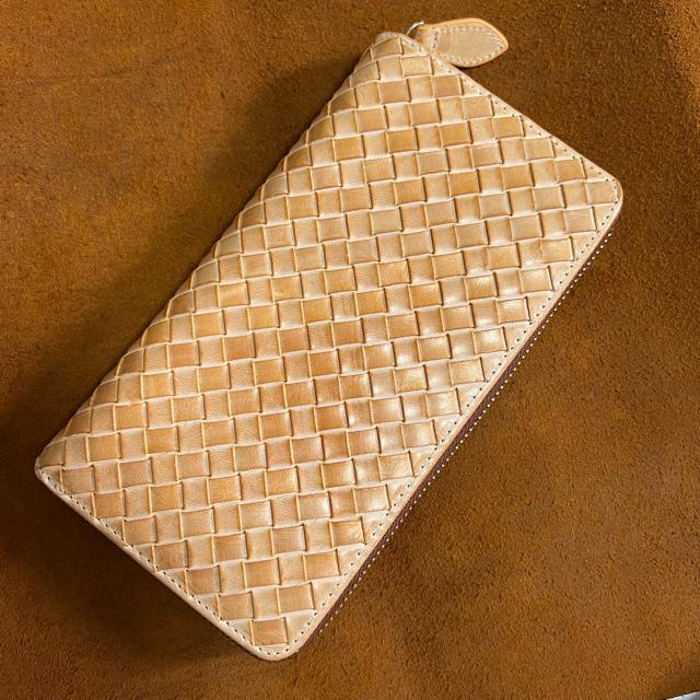 グリーン ブラウン ハンドメイド 新品 ブライドレザー ヌメ革/本革 編み込み メンズ財布 長財布  ラウンドファスナー < 男性ファッション  グリーン ブラウン ハンドメイド 新品 ブライドレザー ヌメ革/本革 編み込み メンズ財布 長財布  ラウンドファスナー  < 男性ファッションの