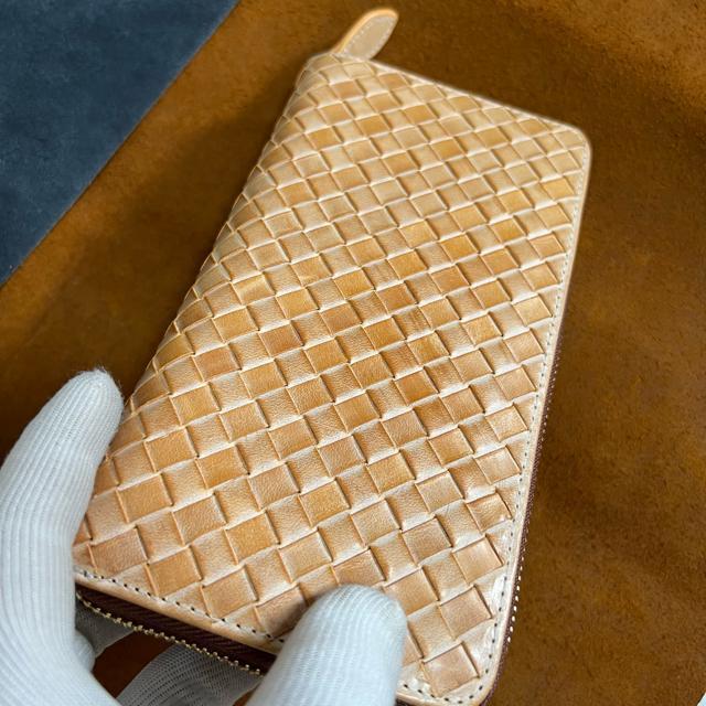 グリーン ブラウン ハンドメイド 新品 ブライドレザー ヌメ革/本革 編み込み メンズ財布 長財布  ラウンドファスナー < 男性ファッション  グリーン ブラウン ハンドメイド 新品 ブライドレザー ヌメ革/本革 編み込み メンズ財布 長財布  ラウンドファスナー < 男性ファッションの