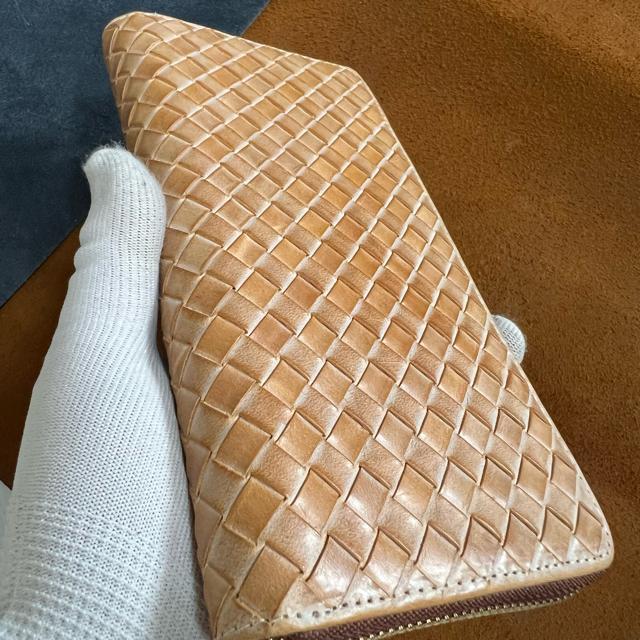 グリーン ブラウン ハンドメイド 新品 ブライドレザー ヌメ革/本革 編み込み メンズ財布 長財布  ラウンドファスナー < 男性ファッション  グリーン ブラウン ハンドメイド 新品 ブライドレザー ヌメ革/本革 編み込み メンズ財布 長財布  ラウンドファスナー < 男性ファッションの