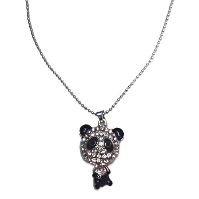 銀色 可愛い パンダ ぱんだ ラインストーン ネックレス ペンダント チョーカー < 女性アクセサリー/時計 銀色 可愛い パンダ ぱんだ ラインストーン ネックレス ペンダント チョーカー < 女性アクセサリー/時計の
