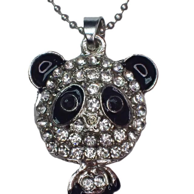銀色 可愛い パンダ ぱんだ ラインストーン ネックレス ペンダント チョーカー < 女性アクセサリー/時計 銀色 可愛い パンダ ぱんだ ラインストーン ネックレス ペンダント チョーカー < 女性アクセサリー/時計の