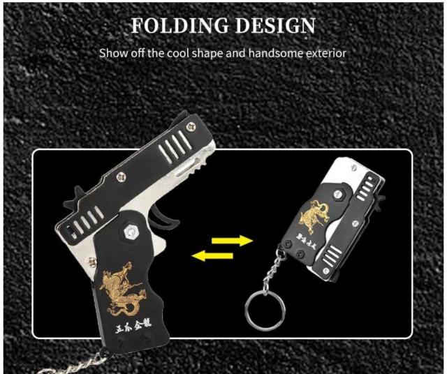 折り畳み式 6連発式輪ゴム銃 専用ゴムバンド付き 小型ミニゴムバンド銃 フォールディング式  折りたたみ キーホルダー 90 < おもちゃ  折り畳み式 6連発式輪ゴム銃 専用ゴムバンド付き 小型ミニゴムバンド銃 フォールディング式  折りたたみ キーホルダー 90 < おもちゃの