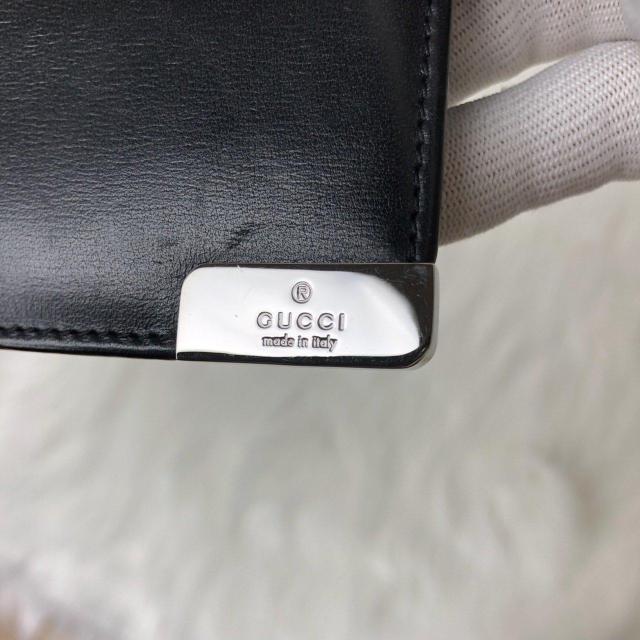 GUCCI �O�b�` ��܂���z �܂���z �V���o�[�v���[�g���S �� �u���b�N ���U�[ �� �u�����h�� 