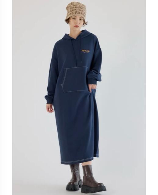 ロデオクラウンズ★ RCSカラーステッチパーカーワンピース(ネイビー) < ブランド ロデオクラウンズ★ RCSカラーステッチパーカーワンピース(ネイビー) < ブランドの