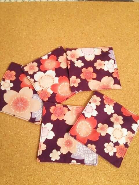 ハンドメイド 和柄コースター(桜 紫) 5枚セット < ペット/手芸/園芸  ハンドメイド 和柄コースター(桜 紫) 5枚セット  < ペット/手芸/園芸の