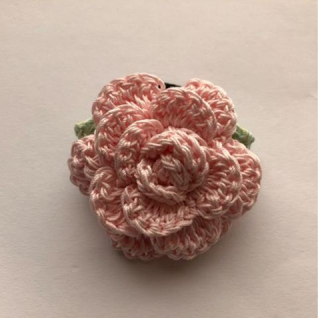 ハンドメイド ヘアゴム レース糸の薔薇♪ ピンク axes好き♪ < 女性ファッション  ハンドメイド ヘアゴム レース糸の薔薇♪ ピンク axes好き♪ < 女性ファッションの