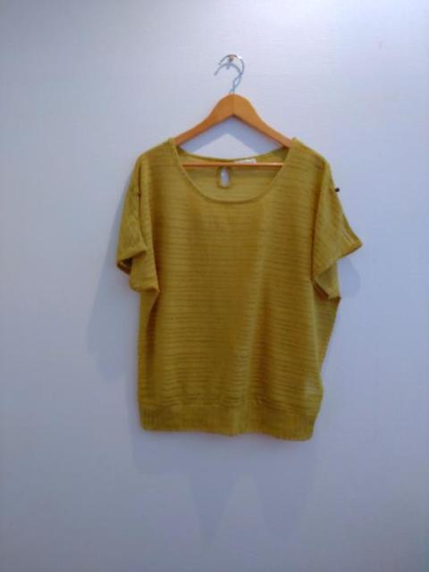 a.v.v◆イエロー シースルー 2way サマーニット カットソー Lサイズ < ブランド  a.v.v◆イエロー シースルー 2way サマーニット カットソー Lサイズ  < ブランドの