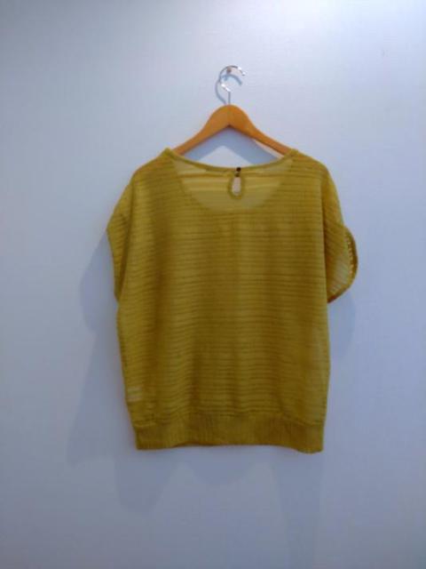 a.v.v◆イエロー シースルー 2way サマーニット カットソー Lサイズ < ブランド  a.v.v◆イエロー シースルー 2way サマーニット カットソー Lサイズ < ブランドの