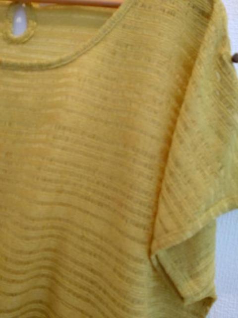 a.v.v◆イエロー シースルー 2way サマーニット カットソー Lサイズ < ブランド  a.v.v◆イエロー シースルー 2way サマーニット カットソー Lサイズ < ブランドの