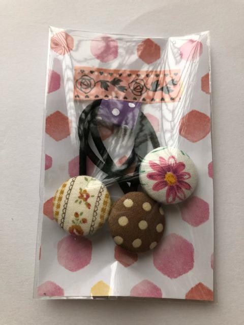 ハンドメイド ヘアゴム くるみボタン コットン < 女性ファッション  ハンドメイド ヘアゴム くるみボタン コットン < 女性ファッションの