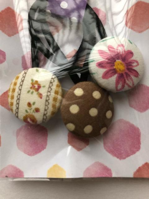 ハンドメイド ヘアゴム くるみボタン コットン < 女性ファッション  ハンドメイド ヘアゴム くるみボタン コットン < 女性ファッションの