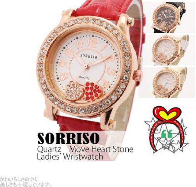 NEW★チャーム付き・ムーブハートストーン腕時計SRHI3WHT < 女性アクセサリー/時計  NEW★チャーム付き・ムーブハートストーン腕時計SRHI3WHT < 女性アクセサリー/時計の