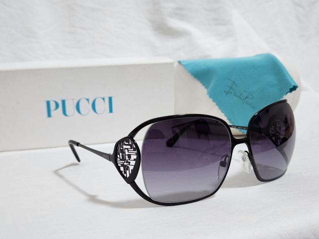 正規良 レア エミリオプッチ ロゴ メタリックサングラス 黒 オープンフレーム ビッグレンズ ラグジュアリーアイウェア 付属有 < ブランド  正規良 レア エミリオプッチ ロゴ メタリックサングラス 黒 オープンフレーム ビッグレンズ ラグジュアリーアイウェア 付属有 < ブランドの