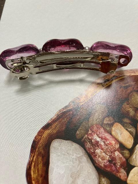 ハンドメイド レジン バレッタ 2点セット  ハート パープル系とピンク系 < 女性ファッション  ハンドメイド レジン バレッタ 2点セット  ハート パープル系とピンク系 < 女性ファッションの