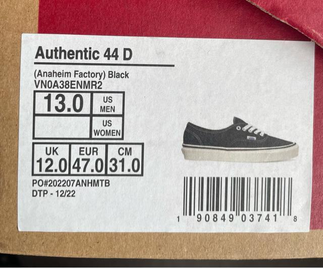 新品 VANS Authentic ANAHEIM 44DX アナハイム ファクトリー 2023生産終了入手困難アイテム 31cm < ブランド  新品 VANS Authentic ANAHEIM 44DX アナハイム ファクトリー 2023生産終了入手困難アイテム 31cm < ブランドの