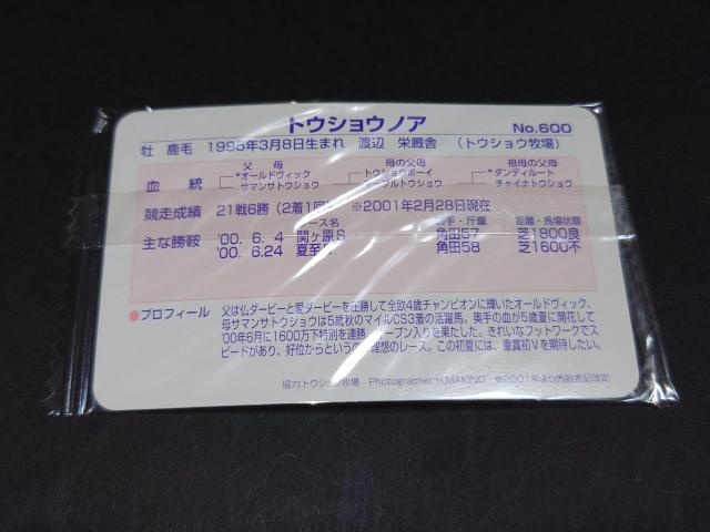 【未開封】まねき馬倶楽部 まねき馬カード レギュラーカード No.600 トウショウノア < トレーディングカード 【未開封】まねき馬倶楽部 まねき馬カード レギュラーカード No.600 トウショウノア < トレーディングカードの