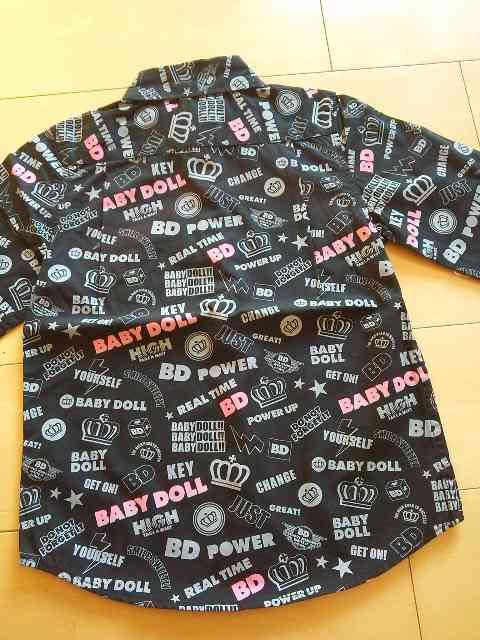 新品総柄シャツ120黒ベビードールBABYDOOLベビド < ブランド  新品総柄シャツ120黒ベビードールBABYDOOLベビド < ブランドの