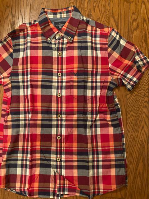 AMERICAN EAGLE チェック 半袖 シャツ 好配色 希少XS アメカジ メンズ アメリカンイーグル  < ブランド  AMERICAN EAGLE チェック 半袖 シャツ 好配色 希少XS アメカジ メンズ アメリカンイーグル  < ブランドの