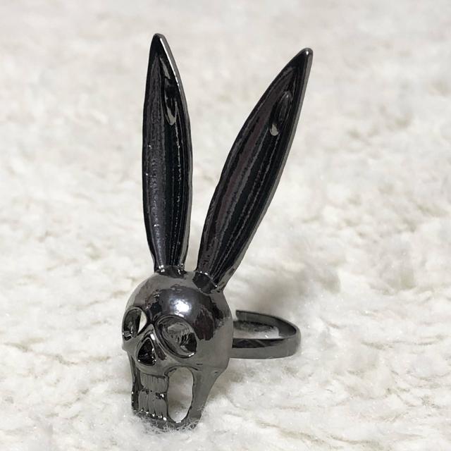 【新品】ウサ耳付☆バニースカルデザインフリーリング < 男性アクセサリー/時計  【新品】ウサ耳付☆バニースカルデザインフリーリング < 男性アクセサリー/時計の