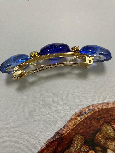 ハンドメイド レジン ハート バレッタ ブルー系 2点セット < 女性ファッション  ハンドメイド レジン ハート バレッタ ブルー系 2点セット < 女性ファッションの