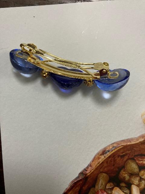 ハンドメイド レジン ハート バレッタ ブルー系 2点セット < 女性ファッション  ハンドメイド レジン ハート バレッタ ブルー系 2点セット < 女性ファッションの