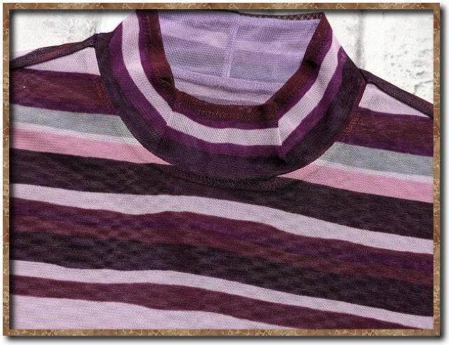 ボンシリエ 2枚重ねマルチボーダーメッシュカットソー < 女性ファッション  ボンシリエ 2枚重ねマルチボーダーメッシュカットソー < 女性ファッションの