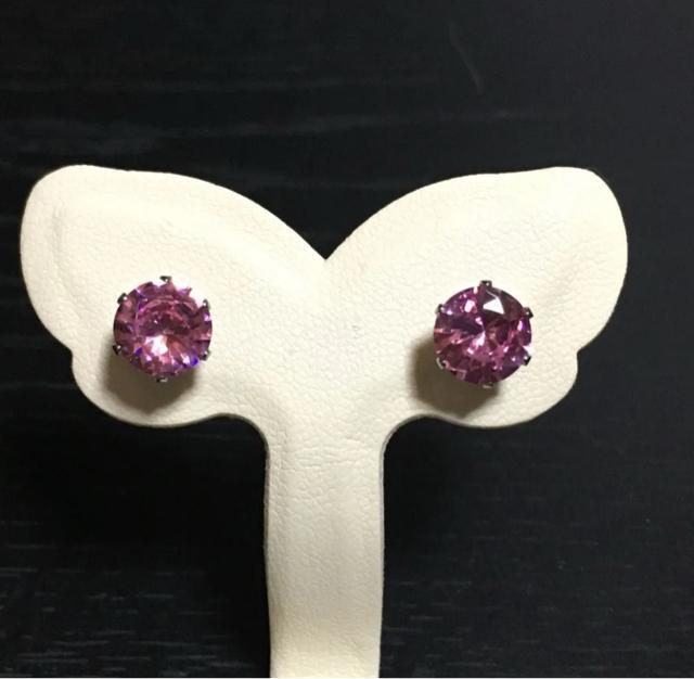 ピアス/ジルコニア/約8mm /カラー:ピンク < 女性アクセサリー/時計  ピアス/ジルコニア/約8mm /カラー:ピンク  < 女性アクセサリー/時計の