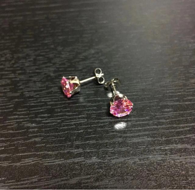 ピアス/ジルコニア/約8mm /カラー:ピンク < 女性アクセサリー/時計  ピアス/ジルコニア/約8mm /カラー:ピンク < 女性アクセサリー/時計の